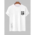 Letter ALASKA SNOW MOUNTAIN Graphic Printed Short Sleeve T-shirt