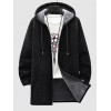 Zip Fly Fleece-lined Hooded Long Jacket